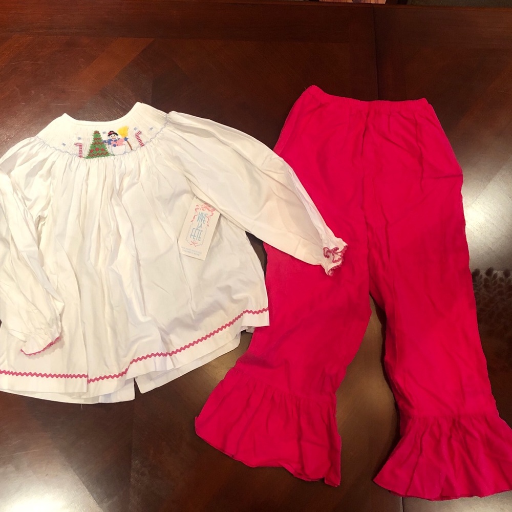 Vice la Fete Smocked Christmas pant set